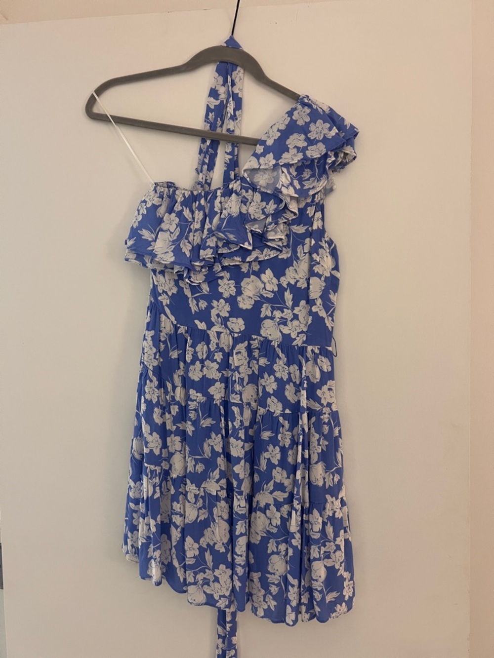 Yumi Kim Sky Blue Floral Ruffle One-Shoulder Dress - Picture 3 of 4